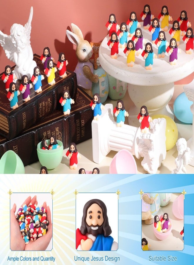 DoubleFill مجموعة دبل فيل المكونة من 50 قطعة من مجسمات يسوع الصغيرة، هدايا دينية للحفلات، مجسمات صغيرة ليسوع بكميات كبيرة للعبة الاختباء والبحث في عيد الميلاد، مدرسة الأحد، الكنيسة، هدية لطيفة للمعمودية، المناولة الأولى، عيد الفصح (على طراز الكتاب المقدس). - Image 3